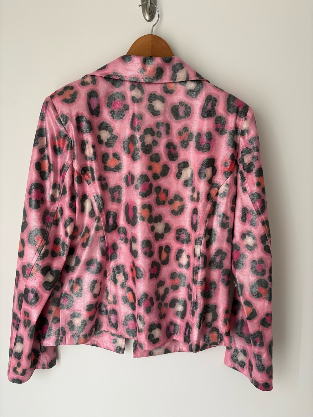 Insight Pink Leopard-Print Faux Leather Jacket - Picture 2 of 4